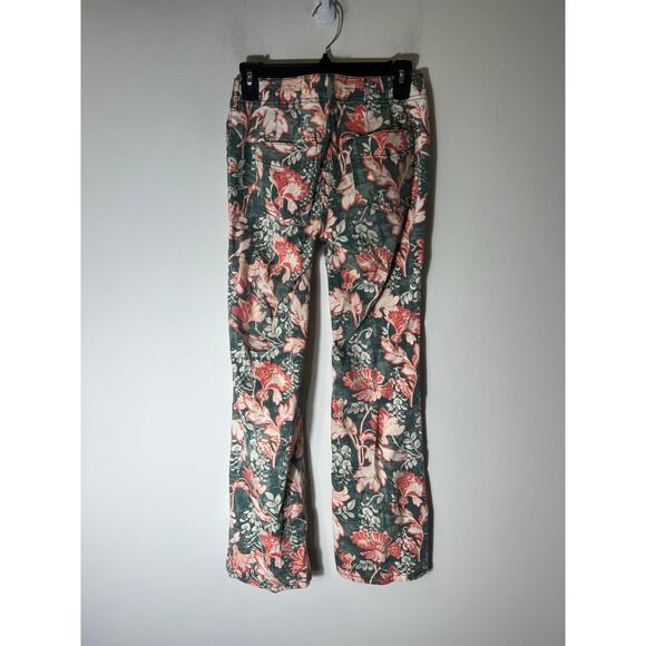 Pilcro Green Orange Floral Jeans Style Bootcut Pants Sz 25 - Picture 2 of 3